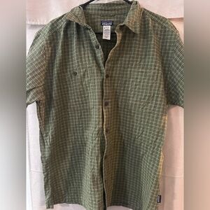 Patagonia Olive Checkered Men's ShirtSize Large